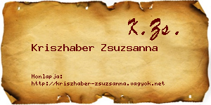 Kriszhaber Zsuzsanna névjegykártya